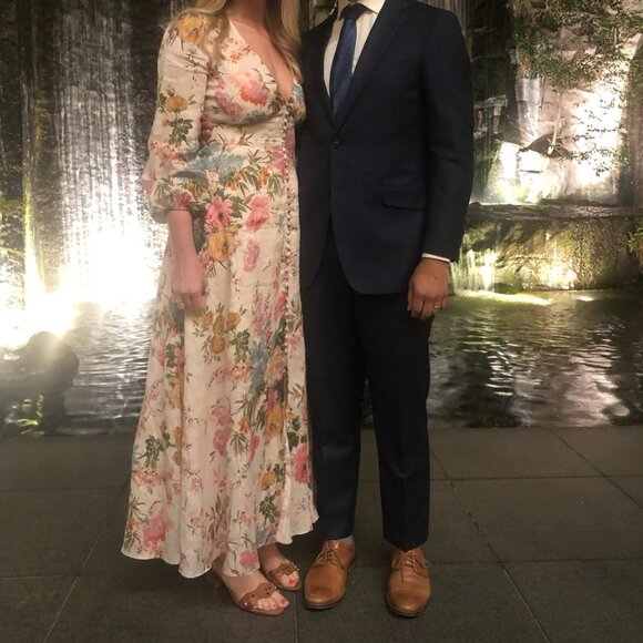 Zimmermann Cream Floral Print Long Sleeve Linen Maxi Dress 2 AU/ 8 US - Picture 5 of 10